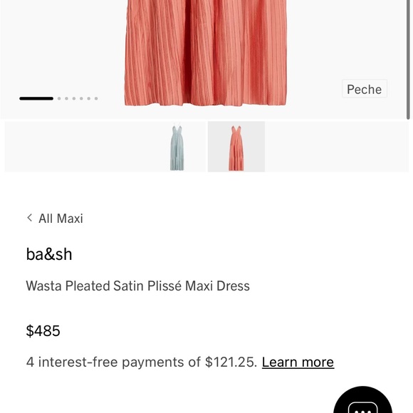 BA&SH Wasta Pleated Satin Plissé Maxi Dress - Picture 7 of 7